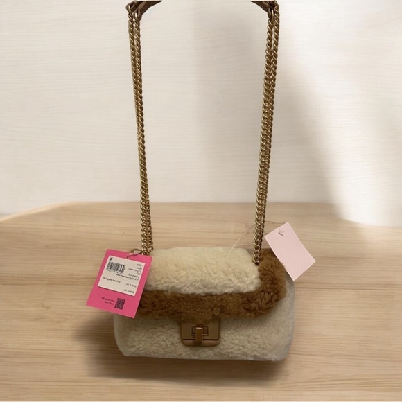 NWT Kate Spade Evelyn Faux Shearling Small Shoulder Crossbody - Picture 7 of 7